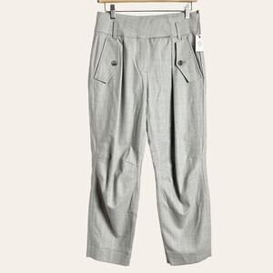 Eleventy Gray Wool Blend High Waisted Wide Leg Trouser Dress Pants Size 2 NWT